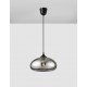 Chrome Glass Black Metal Black Fabric Wire LED E27 1x12 Watt 230 Volt IP20 Bulb Excluded D: 28 H1: 14 H2: 120 cm Adjustable he