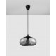 Chrome Glass Black Metal Black Fabric Wire LED E27 1x12 Watt 230 Volt IP20 Bulb Excluded D: 28 H1: 14 H2: 120 cm Adjustable he