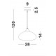 Chrome Glass Black Metal Black Fabric Wire LED E27 1x12 Watt 230 Volt IP20 Bulb Excluded D: 28 H1: 14 H2: 120 cm Adjustable he