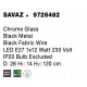 Chrome Glass Black Metal Black Fabric Wire LED E27 1x12 Watt 230 Volt IP20 Bulb Excluded D: 28 H1: 14 H2: 120 cm Adjustable he
