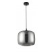 Chrome Glass Black Metal Black Fabric Wire LED E27 1x12 Watt 230 Volt IP20 Bulb Excluded D: 28 H1: 23 H2: 120 cm Adjustable he