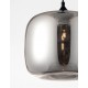 Chrome Glass Black Metal Black Fabric Wire LED E27 1x12 Watt 230 Volt IP20 Bulb Excluded D: 28 H1: 23 H2: 120 cm Adjustable he