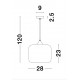 Chrome Glass Black Metal Black Fabric Wire LED E27 1x12 Watt 230 Volt IP20 Bulb Excluded D: 28 H1: 23 H2: 120 cm Adjustable he