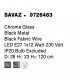 Chrome Glass Black Metal Black Fabric Wire LED E27 1x12 Watt 230 Volt IP20 Bulb Excluded D: 28 H1: 23 H2: 120 cm Adjustable he