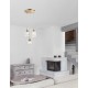 Satin Gold Metal Clear Glass LED E14 3x5 Watt 230 Volt IP20 Bulb Excluded D: 49 H: 120 cm Adjustable height