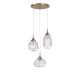 Satin Gold Metal Clear Glass LED E14 3x5 Watt 230 Volt IP20 Bulb Excluded D: 49 H: 120 cm Adjustable height 