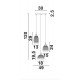 Satin Gold Metal Clear Glass LED E14 3x5 Watt 230 Volt IP20 Bulb Excluded D: 49 H: 120 cm Adjustable height 