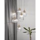 Satin Gold Metal Clear Glass LED E14 6x5 Watt 230 Volt IP20 Bulb Excluded D: 51 H: 120 cm Adjustable Height