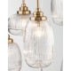 Satin Gold Metal Clear Glass LED E14 6x5 Watt 230 Volt IP20 Bulb Excluded D: 51 H: 120 cm Adjustable Height 