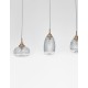 Satin Gold Metal Clear Glass LED E14 3x5 Watt 230 Volt IP20 Bulb Excluded L: 76.5 W: 18 H: 120 cm Adjustable Height 
