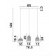Satin Gold Metal Clear Glass LED E14 3x5 Watt 230 Volt IP20 Bulb Excluded L: 76.5 W: 18 H: 120 cm Adjustable Height 