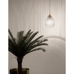 Satin Gold Metal Clear Glass LED E14 1x5 Watt 230 Volt IP20 Bulb Excluded D: 15 H1: 24 H2: 120 cm Adjustable height 