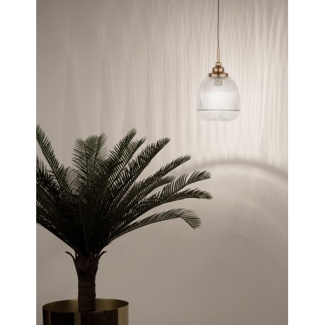 Satin Gold Metal Clear Glass LED E14 1x5 Watt 230 Volt IP20 Bulb Excluded D: 15 H1: 24 H2: 120 cm Adjustable height 