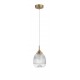 Satin Gold Metal Clear Glass LED E14 1x5 Watt 230 Volt IP20 Bulb Excluded D: 15 H1: 24 H2: 120 cm Adjustable height 