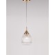 Satin Gold Metal Clear Glass LED E14 1x5 Watt 230 Volt IP20 Bulb Excluded D: 15 H1: 24 H2: 120 cm Adjustable height 