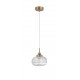 Satin Gold Metal Clear Glass LED E14 1x5 Watt 230 Volt IP20 Bulb Excluded D: 18 H1: 19.5 H2: 120 cm Adjustable height 