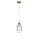 Satin Gold Metal Clear Glass LED E14 1x5 Watt 230 Volt IP20 Bulb Excluded D: 13 H1: 29 H2: 120 cmAdjustable height 