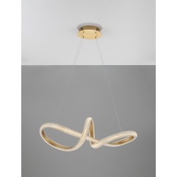 Traic Dimmable Brass Gold Aluminiun & Acrylic LED 42 Watt 230 Volt 3400Lm 3000K IP20 D: 75.5 H: 120 cm Adjustable height 