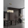 Triac Dimmable Brass Gold Metal & Acrylic LED 82 Watt 220-240 Volt 3133Lm 3000K IP20 L: 80 W: 30 H: 120 cm Adjustable Height