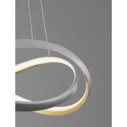 CCT Dimmable SSandy Silver & Gold Aluminium & Acrylic LED 40 Watt 220-240 Volt 2033Lm IP20 2700K - 3500K - 5000K D: 50 H: 120 cm