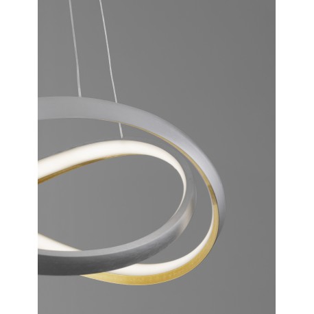 CCT Dimmable SSandy Silver & Gold Aluminium & Acrylic LED 40 Watt 220-240 Volt 2033Lm IP20 2700K - 3500K - 5000K D: 50 H: 120 cm