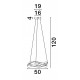 CCT Dimmable SSandy Silver & Gold Aluminium & Acrylic LED 40 Watt 220-240 Volt 2033Lm IP20 2700K - 3500K - 5000K D: 50 H: 120 cm