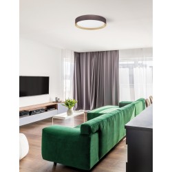 Coffee Brown Aluminium Matt White Acrylic Diffuser LED 47 Watt 230 Volt 3525Lm 3000K IP20 D: 55 H: 8.5 cm 