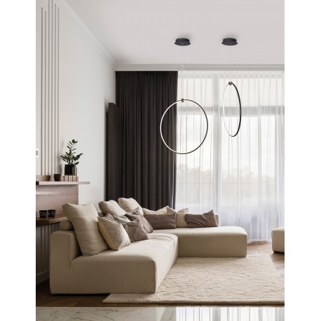 Triac Dimmable Sandy Black Aluminium & Acrylic LED 27 Watt 230 Volt 1603Lm 3000K IP20 D : 68 W: 21 H: 120 cm Adjustable Height 