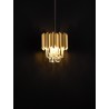 Gold Aluminum & Crystal LED E14 1x5 Watt 230 Volt IP20 Bulb Excluded D: 25 H: 120 cm Adjustable Height