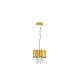 Gold Aluminum & Crystal LED E14 1x5 Watt 230 Volt IP20 Bulb Excluded D: 25 H: 120 cm Adjustable Height 