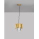Gold Aluminum & Crystal LED E14 1x5 Watt 230 Volt IP20 Bulb Excluded D: 25 H: 120 cm Adjustable Height 