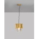 Gold Aluminum & Crystal LED E14 1x5 Watt 230 Volt IP20 Bulb Excluded D: 25 H: 120 cm Adjustable Height 