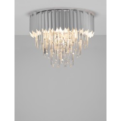 Chrome Aluminum & Crystal LED E14 6x5 Watt 230 Volt IP20 Bulb Excluded D: 50 H: 39.5 cm 