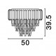 Chrome Aluminum & Crystal LED E14 6x5 Watt 230 Volt IP20 Bulb Excluded D: 50 H: 39.5 cm 