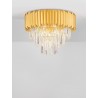 Gold Aluminum & Crystal LED E14 6x5 Watt 230 Volt IP20 Bulb Excluded D: 50 H: 39.5 cm