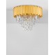Gold Aluminum & Crystal LED E14 6x5 Watt 230 Volt IP20 Bulb Excluded D: 50 H: 39.5 cm 