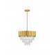 Gold Aluminum & Crystal LED E14 6x5 Watt 230 Volt IP20 Bulb Excluded D: 50 H: 120 cm Adjustable height 