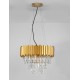 Gold Aluminum & Crystal LED E14 6x5 Watt 230 Volt IP20 Bulb Excluded D: 50 H: 120 cm Adjustable height 