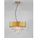 Gold Aluminum & Crystal LED E14 6x5 Watt 230 Volt IP20 Bulb Excluded D: 50 H: 120 cm Adjustable height 