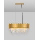 Gold Aluminum & Crystal LED E14 5x5 Watt 230 Volt IP20 Bulb Excluded L: 70 W: 25 H: 120 cm Adjustable Height