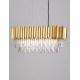 Gold Aluminum & Crystal LED E14 5x5 Watt 230 Volt IP20 Bulb Excluded L: 70 W: 25 H: 120 cm Adjustable Height 