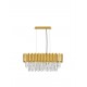 Gold Aluminum & Crystal LED E14 5x5 Watt 230 Volt IP20 Bulb Excluded L: 70 W: 25 H: 120 cm Adjustable Height 
