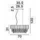 Gold Aluminum & Crystal LED E14 5x5 Watt 230 Volt IP20 Bulb Excluded L: 70 W: 25 H: 120 cm Adjustable Height 
