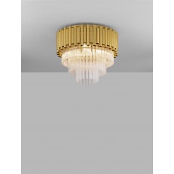 Gold Aluminum & Crystal (96 pcs) LED E14 5x5 Watt 230 Volt IP20 Bulb Excluded D: 40 H: 32.5 cm 