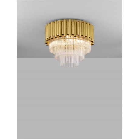 Gold Aluminum & Crystal (96 pcs) LED E14 5x5 Watt 230 Volt IP20 Bulb Excluded D: 40 H: 32.5 cm 