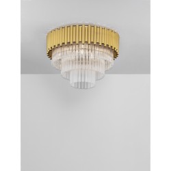 Gold Aluminum & Crystal (118 pcs) LED E14 6x5 Watt 230 Volt IP20 Bulb Excluded D: 50 H: 35.5 cm 