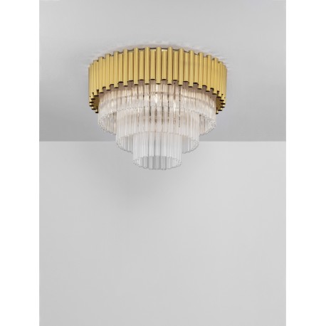 Gold Aluminum & Crystal (118 pcs) LED E14 6x5 Watt 230 Volt IP20 Bulb Excluded D: 50 H: 35.5 cm 