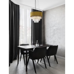 Gold Aluminum & Crystal (96 pcs) LED E14 5x5 Watt 230 Volt IP20 Bulb Excluded D: 39 H1: 35 H2: 120 cm Adjustable Height 