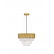 Gold Aluminum & Crystal (120 pcs) LED E14 6x5 Watt 230 Volt IP20 Bulb Excluded D: 50 H1: 35 H2: 120 cm Adjustable Height 