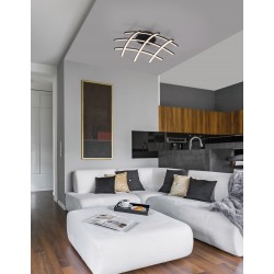 Triac Dimmable Sandy Black Aluminium & Acrylic LED 36 Watt 230 Volt 1800Lm 3000K IP20 D : 59 W: 59 H: 15 cm 